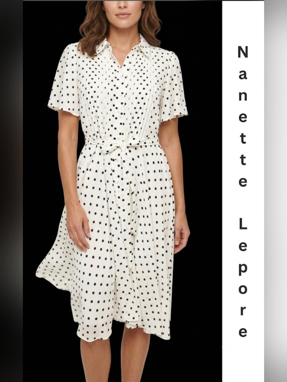 Nanette Lepore White Dress with Black Polka Dots